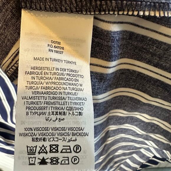 Boden Striped Asymmetric Midi Dress Navy Blue NEW - Picture 9 of 9